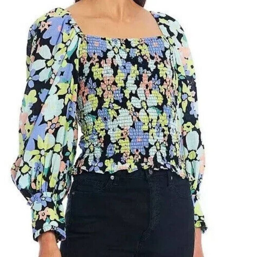 Free People Floral Smocked Blouse - Multicolor